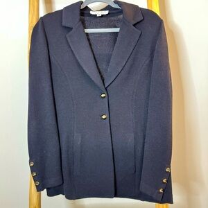 St. John basics black Santana knit simple sweater blazer women’s 4